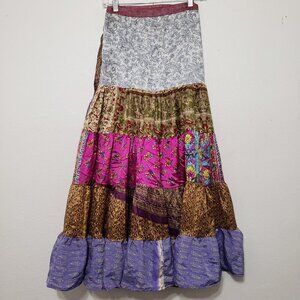 Silly Yeti Silk Wrap Maxi Skirt